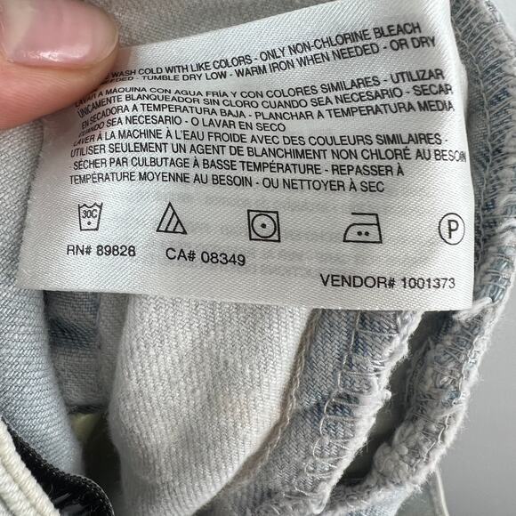 William Rast White Cut-Off Short Cotton Denim Distressed Raw Hem Zip Fly Size 25 - Picture 7 of 7